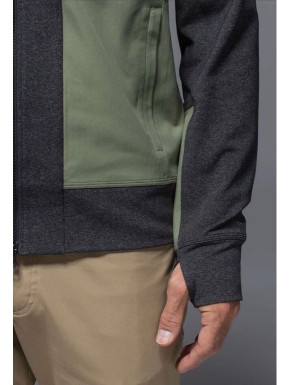 Lululemon Tactic Size Large Men's Full Zip Jacket Heathered Gray Green Pockets A - Picture 7 of 12